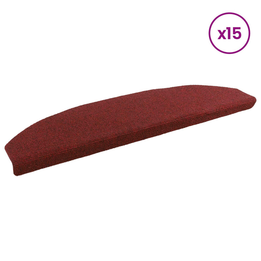 Zelfklevende Trapmatten 15 pcs Bordeaux Rood 80 x 24,5 x 3,5 cm