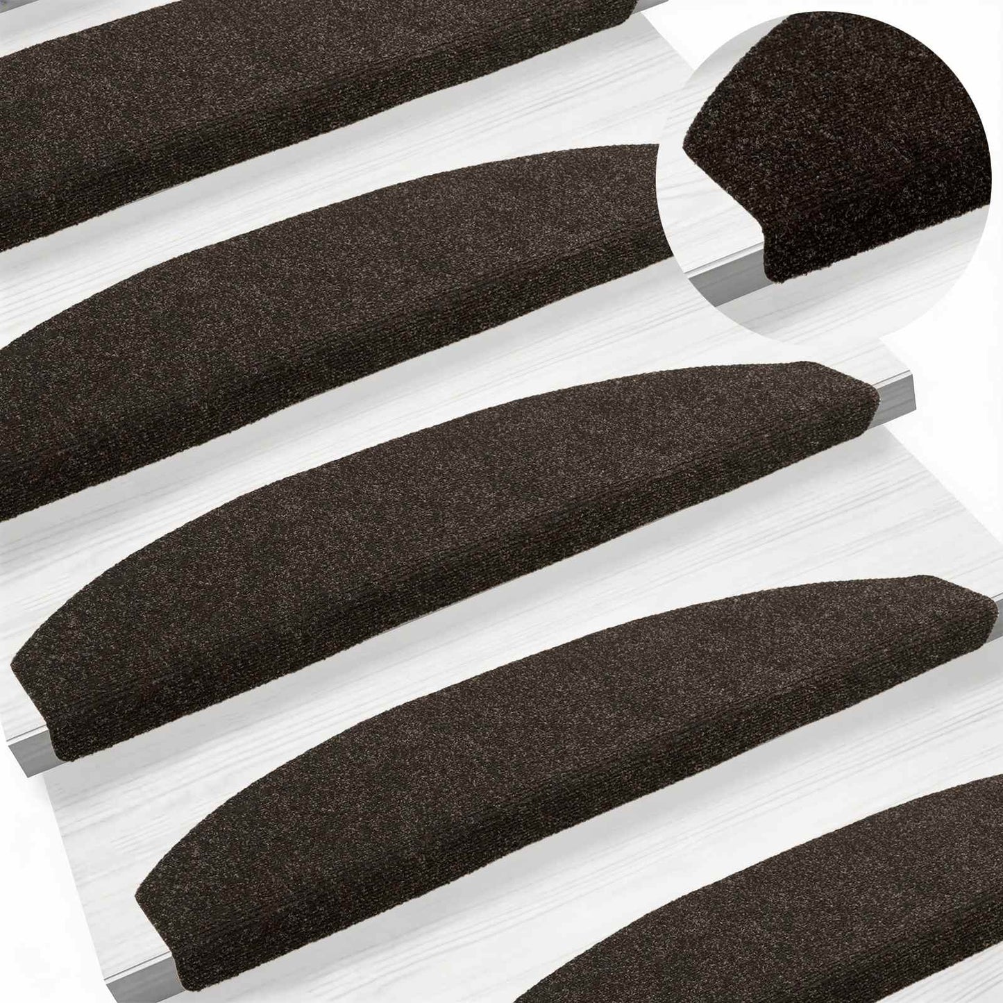 Zelfklevende Trapmatten 15 pcs Donkerbruin 80 x 24,5 x 3,5 cm