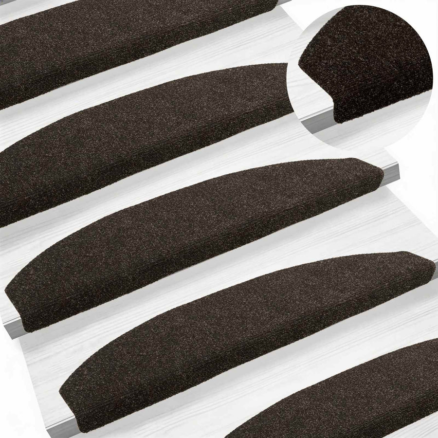 Zelfklevende Trapmatten 15 pcs Donkerbruin 80 x 24,5 x 3,5 cm