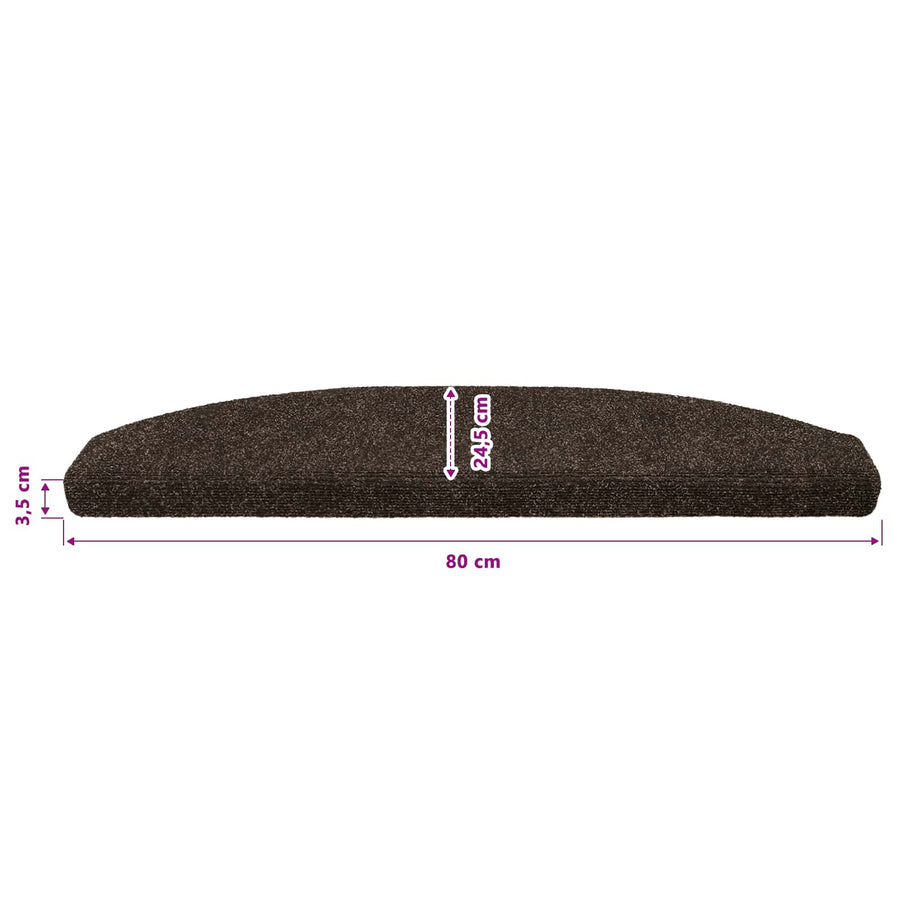 Zelfklevende Trapmatten 15 pcs Donkerbruin 80 x 24,5 x 3,5 cm