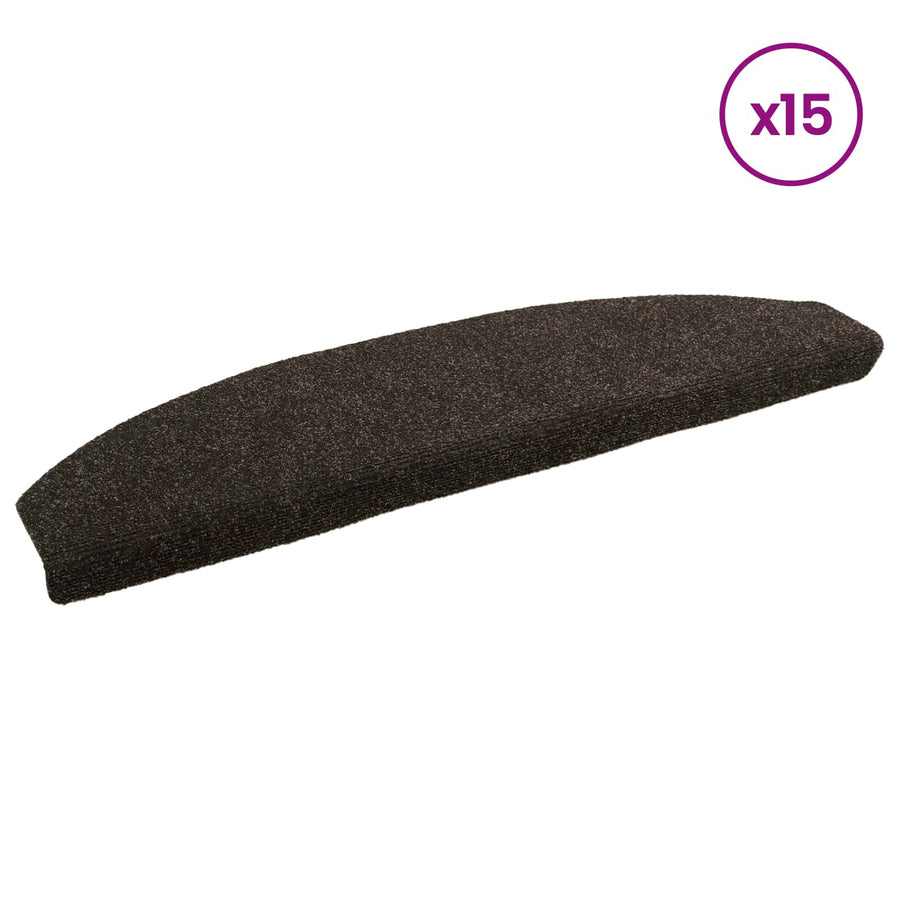 Zelfklevende Trapmatten 15 pcs Donkerbruin 80 x 24,5 x 3,5 cm