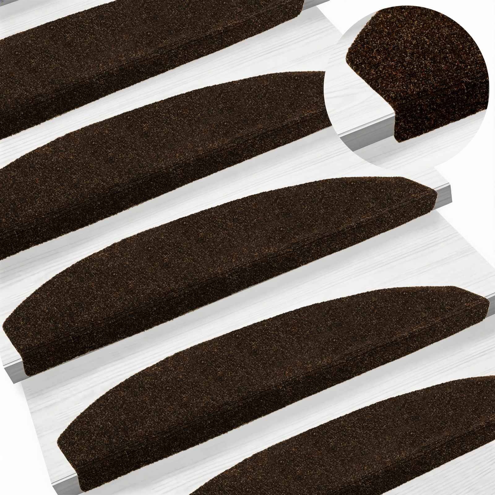 Zelfklevende Trapmatten 15 pcs Bruin 80 x 24,5 x 3,5 cm