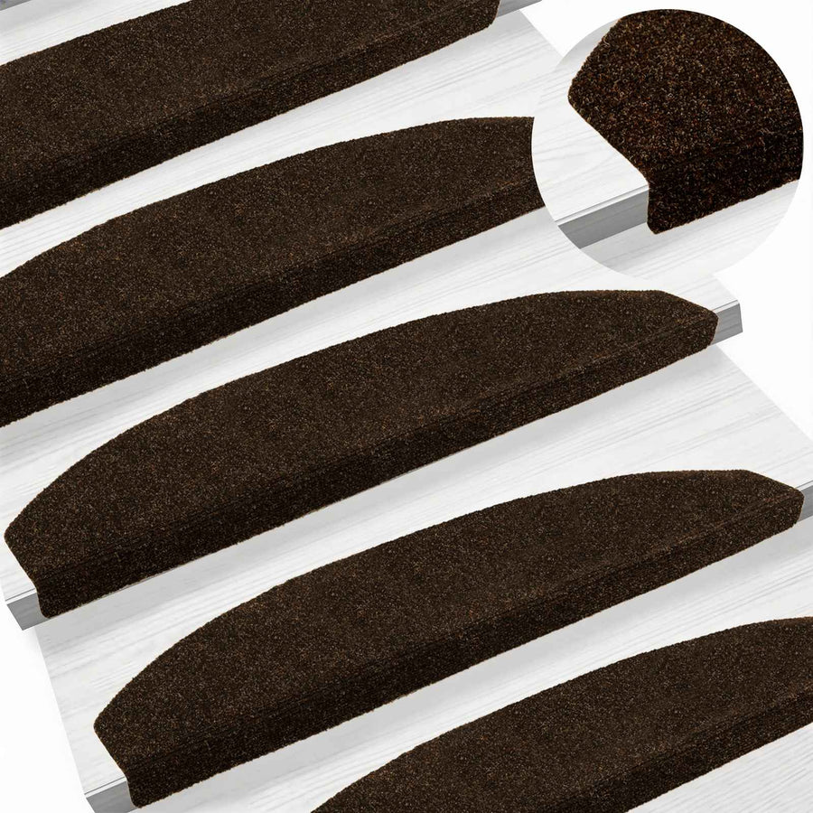 Zelfklevende Trapmatten 15 pcs Bruin 80 x 24,5 x 3,5 cm