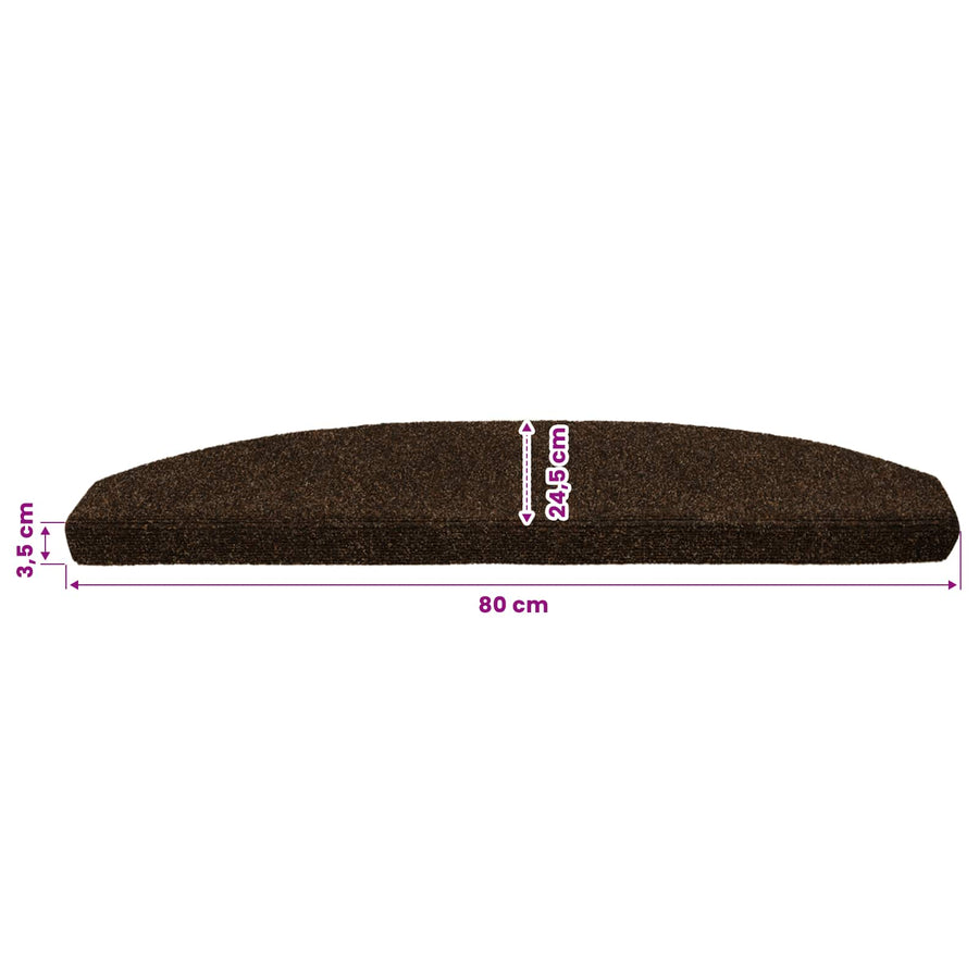 Zelfklevende Trapmatten 15 pcs Bruin 80 x 24,5 x 3,5 cm