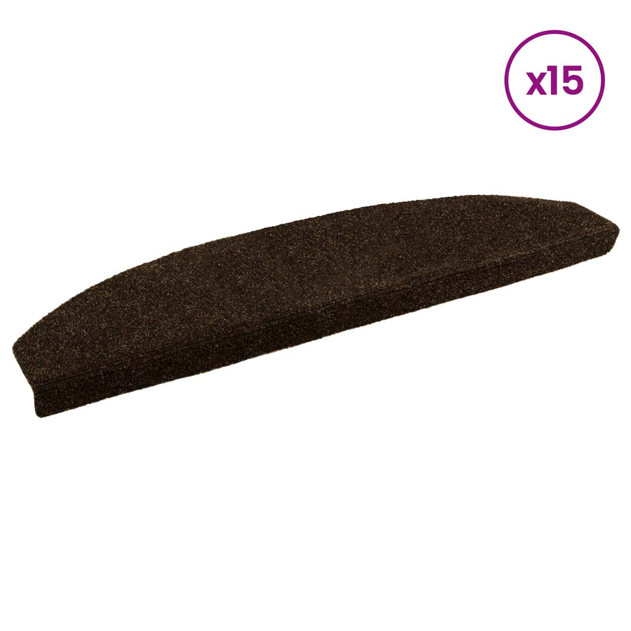 Zelfklevende Trapmatten 15 pcs Bruin 80 x 24,5 x 3,5 cm