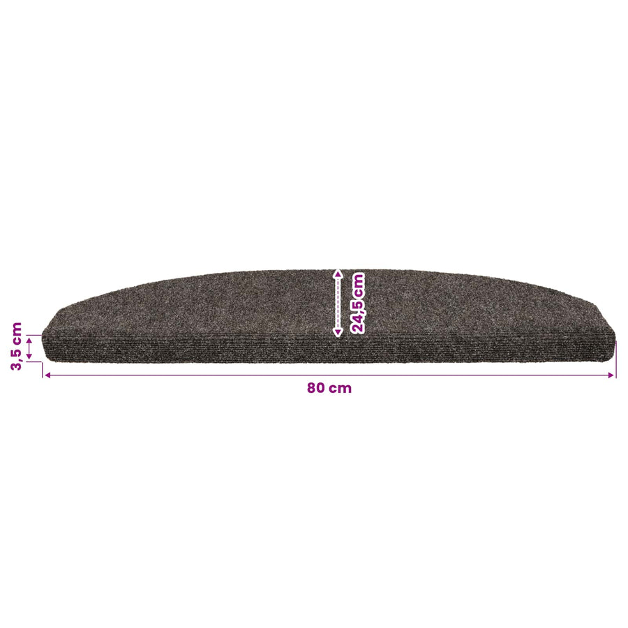 Zelfklevende Trapmatten 15 pcs Antracietkleurig Vilt - 100% PP