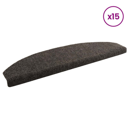 Zelfklevende Trapmatten 15 pcs Antracietkleurig Vilt - 100% PP