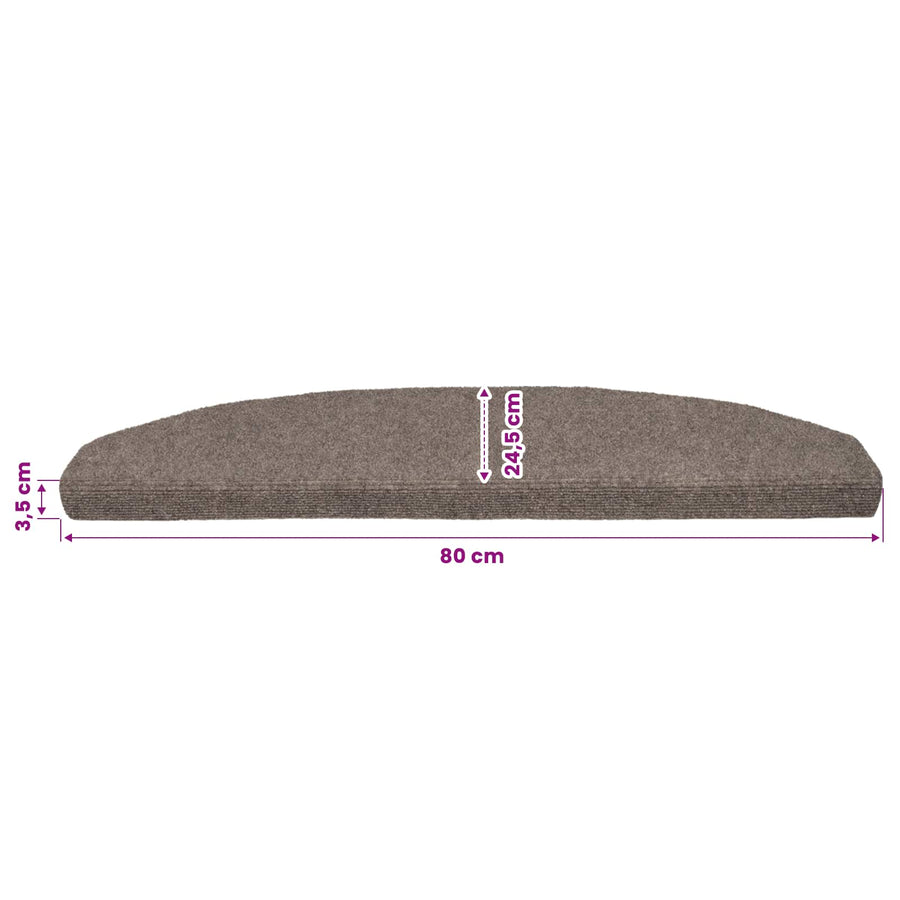 Zelfklevende Trapmatten 15 pcs Mokka 80 x 24,5 x 3,5 cm