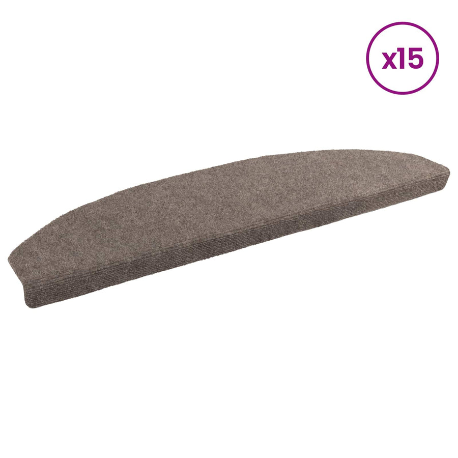 Zelfklevende Trapmatten 15 pcs Mokka 80 x 24,5 x 3,5 cm