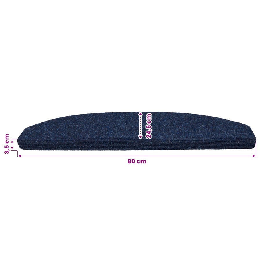 Zelfklevende Trapmatten 15 pcs Marineblauw 80 x 24,5 x 3,5 cm