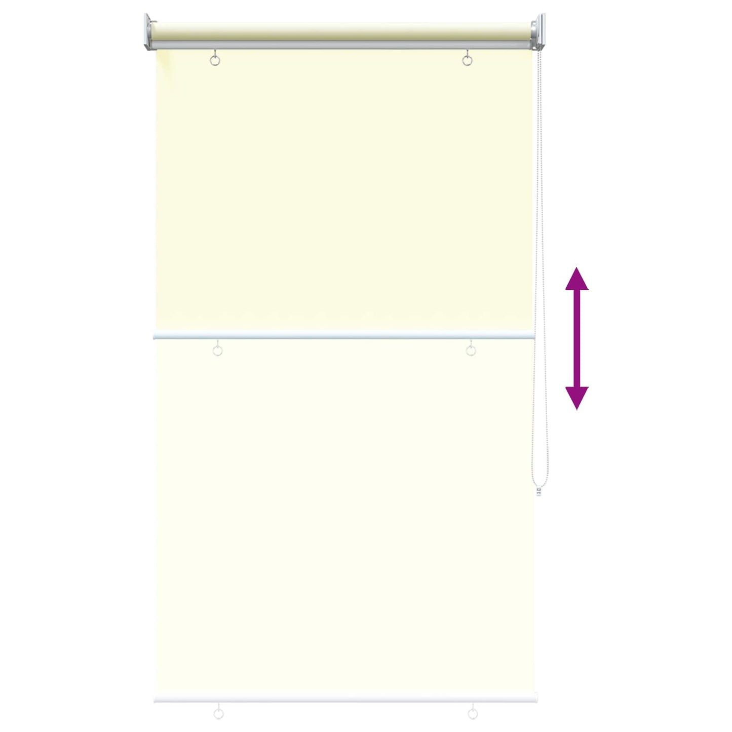 Rolgordijn UV-bescherming Crèmekleurig 60 x 140 cm Polyester