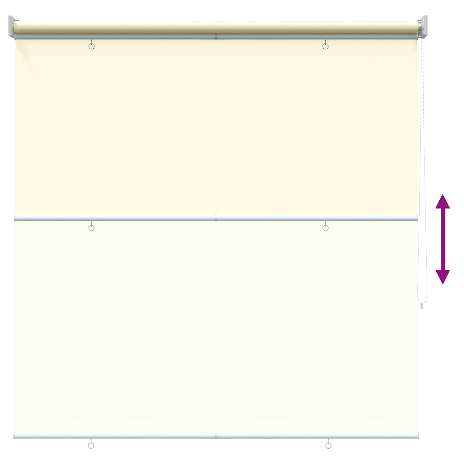 Rolgordijn UV-bescherming Crèmekleurig 120 x 140 cm Polyester