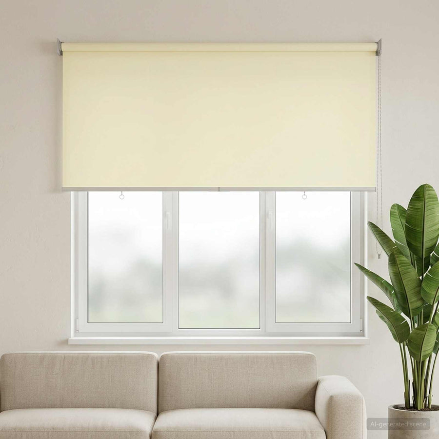 Rolgordijn UV-bescherming Crèmekleurig 140 x 140 cm Polyester
