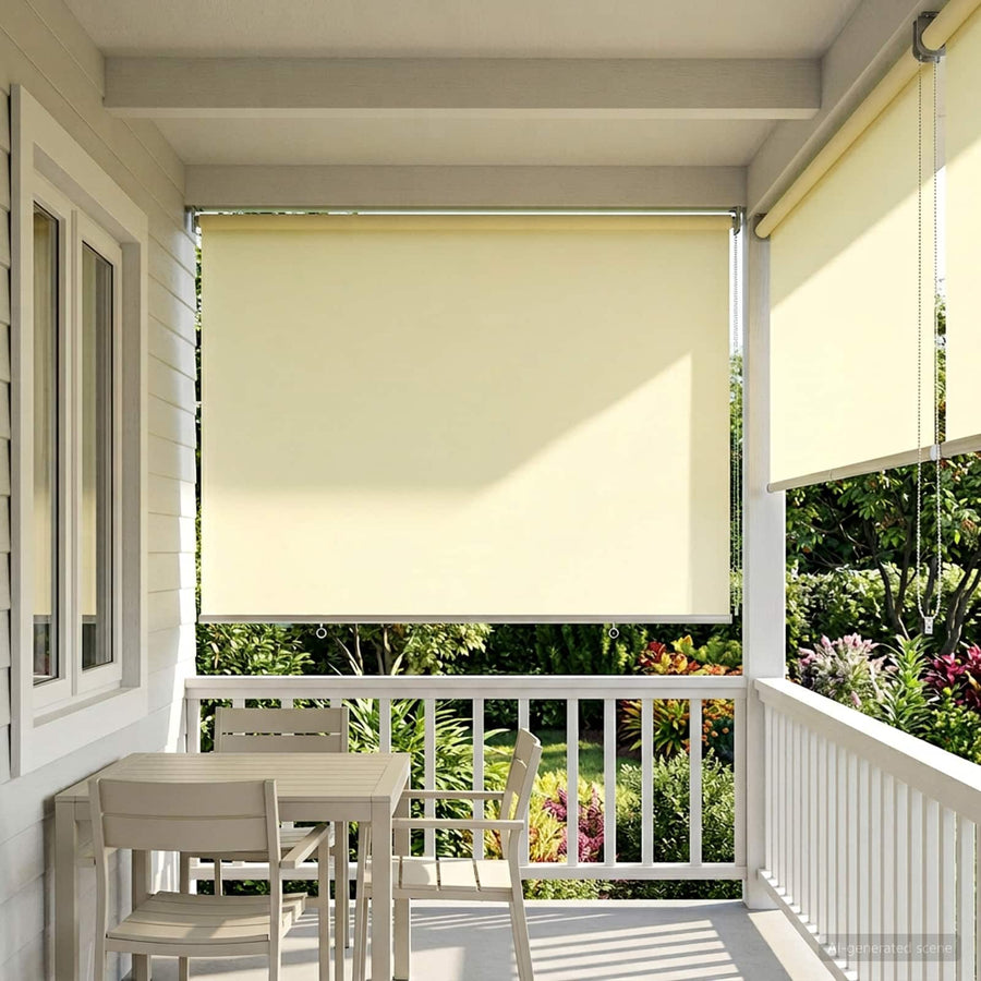 Rolgordijn UV-bescherming Crèmekleurig 180 x 140 cm Polyester