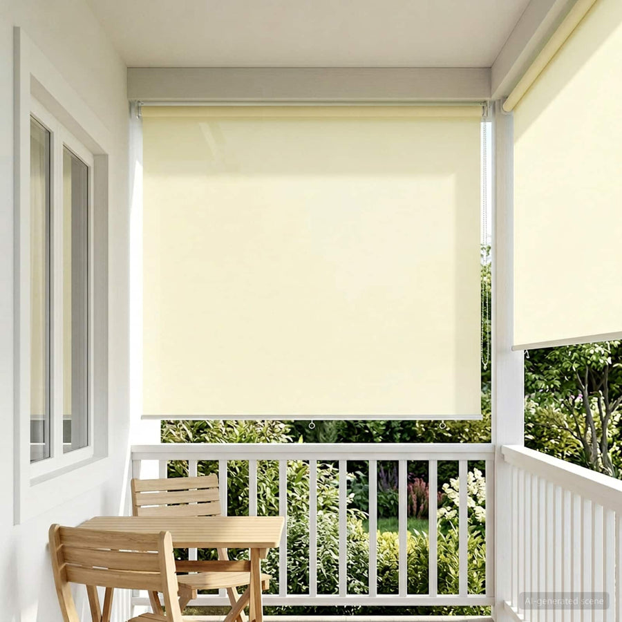 Rolgordijn UV-bescherming Crèmekleurig 200 x 140 cm Polyester
