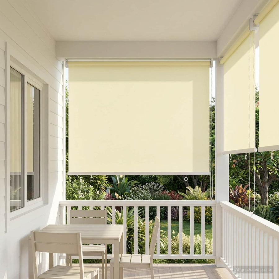 Rolgordijn UV-bescherming Crèmekleurig 60 x 230 cm Polyester