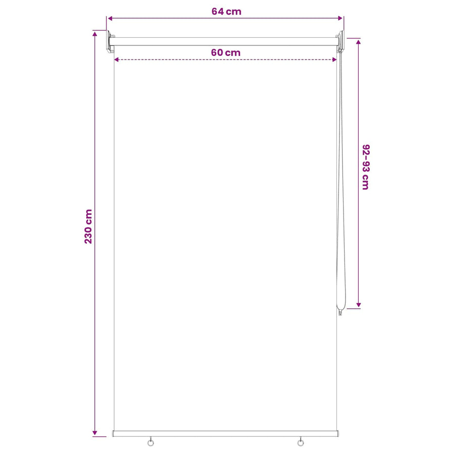 Rolgordijn UV-bescherming Crèmekleurig 60 x 230 cm Polyester