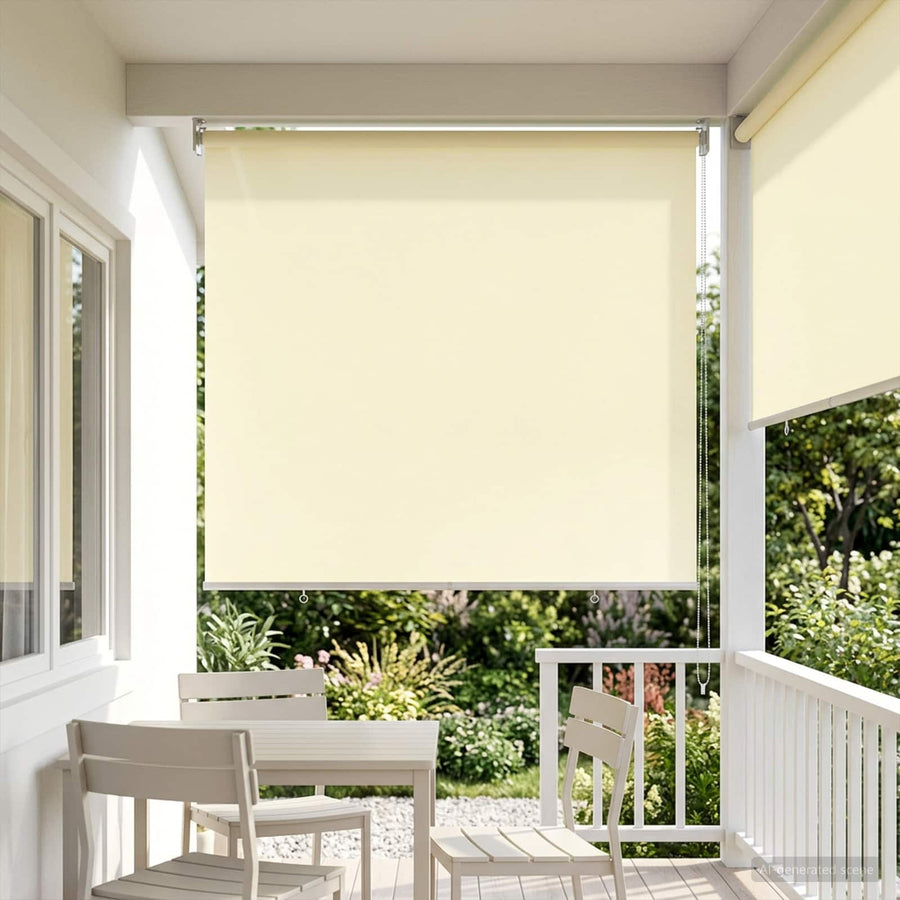 Rolgordijn UV-bescherming Crèmekleurig 100 x 230 cm Polyester