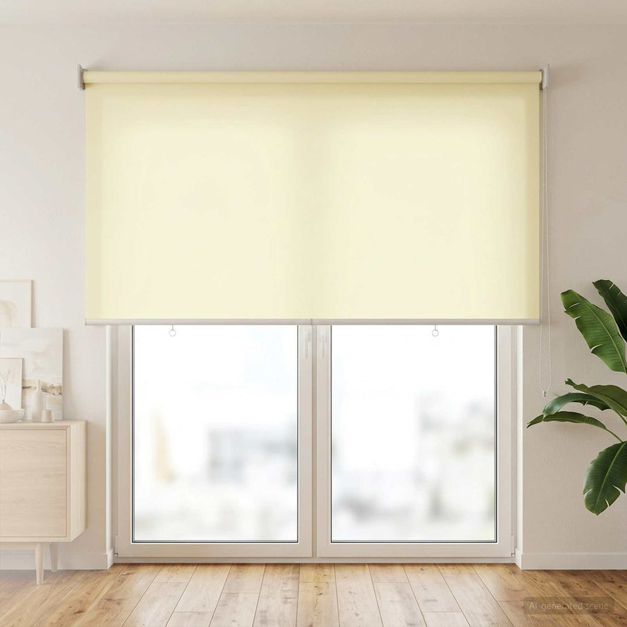 Rolgordijn UV-bescherming Crèmekleurig 100 x 230 cm Polyester