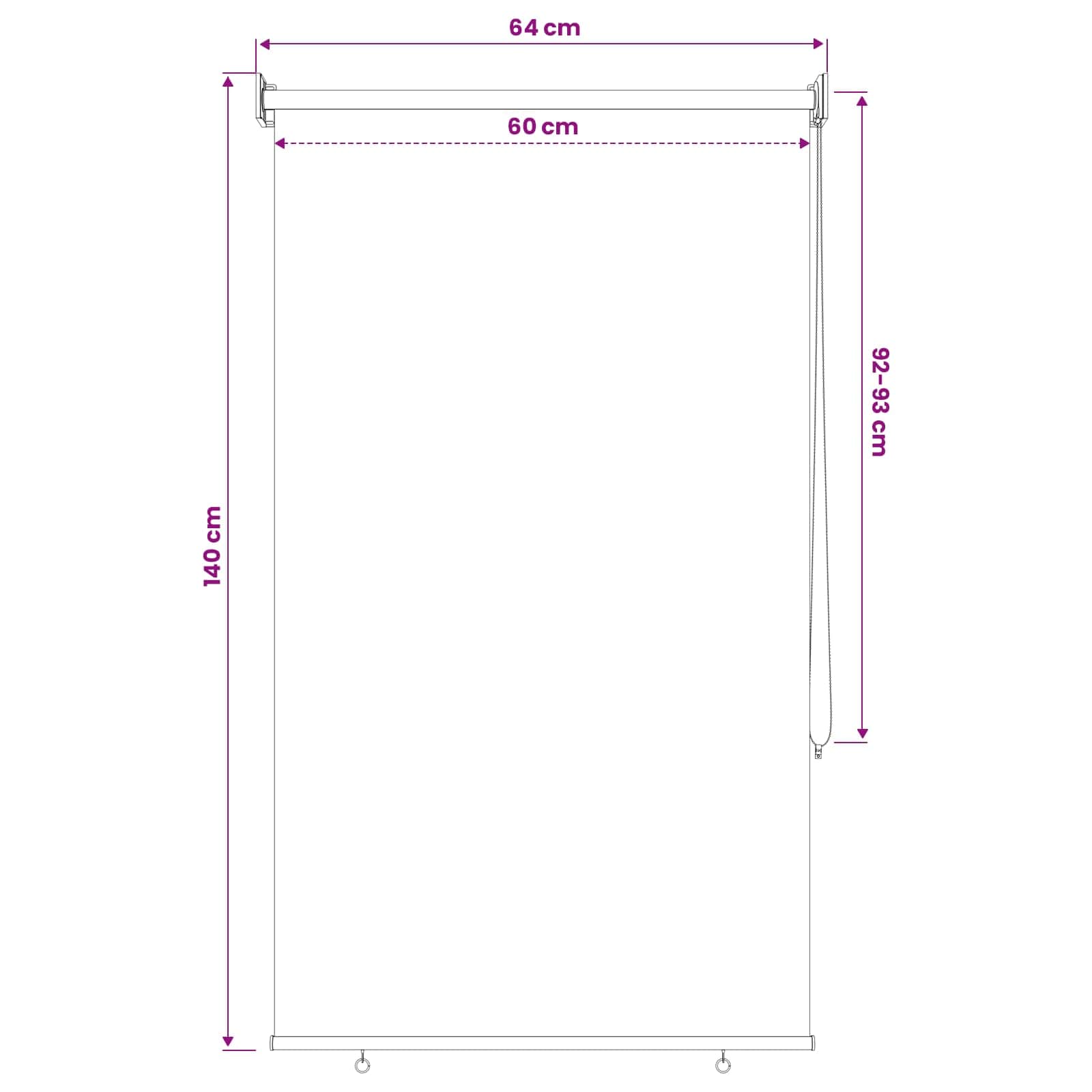 Rolgordijn UV-bescherming Taupe 60 x 140 cm Polyester