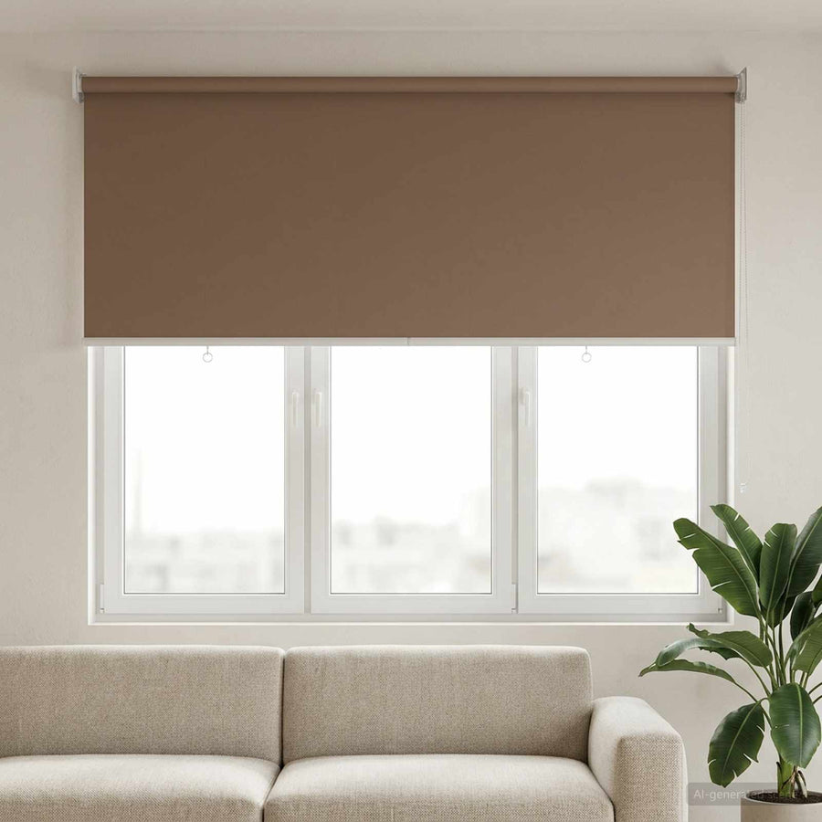 Rolgordijn UV-bescherming Taupe 140 x 140 cm Polyester