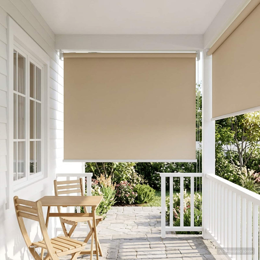 Rolgordijn UV-bescherming Beige 100 x 140 cm Polyester