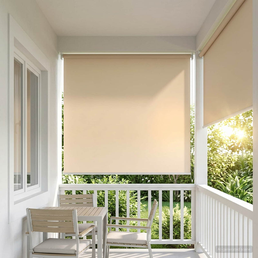 Rolgordijn UV-bescherming Beige 120 x 140 cm Polyester