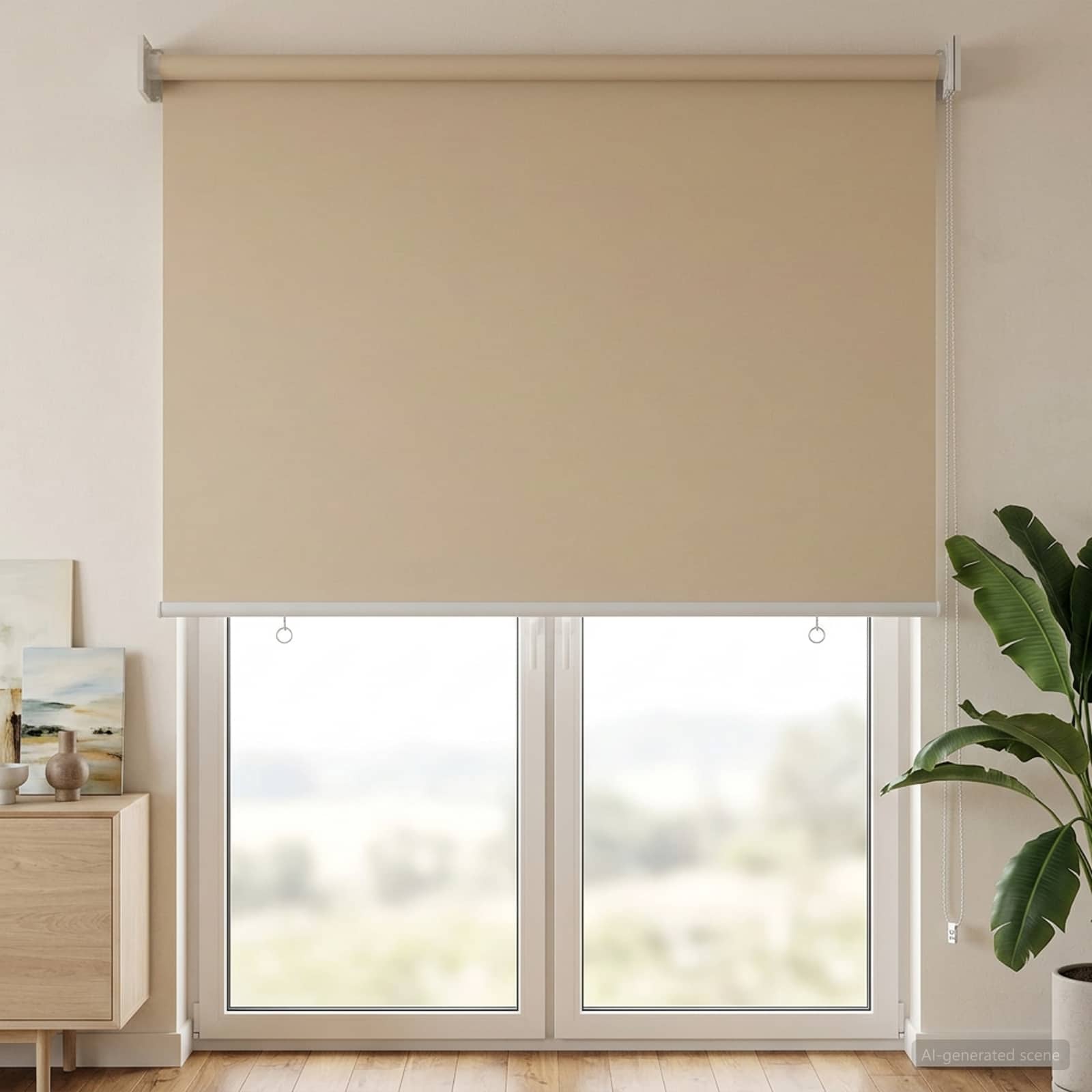 Rolgordijn UV-bescherming Beige 60 x 230 cm Polyester