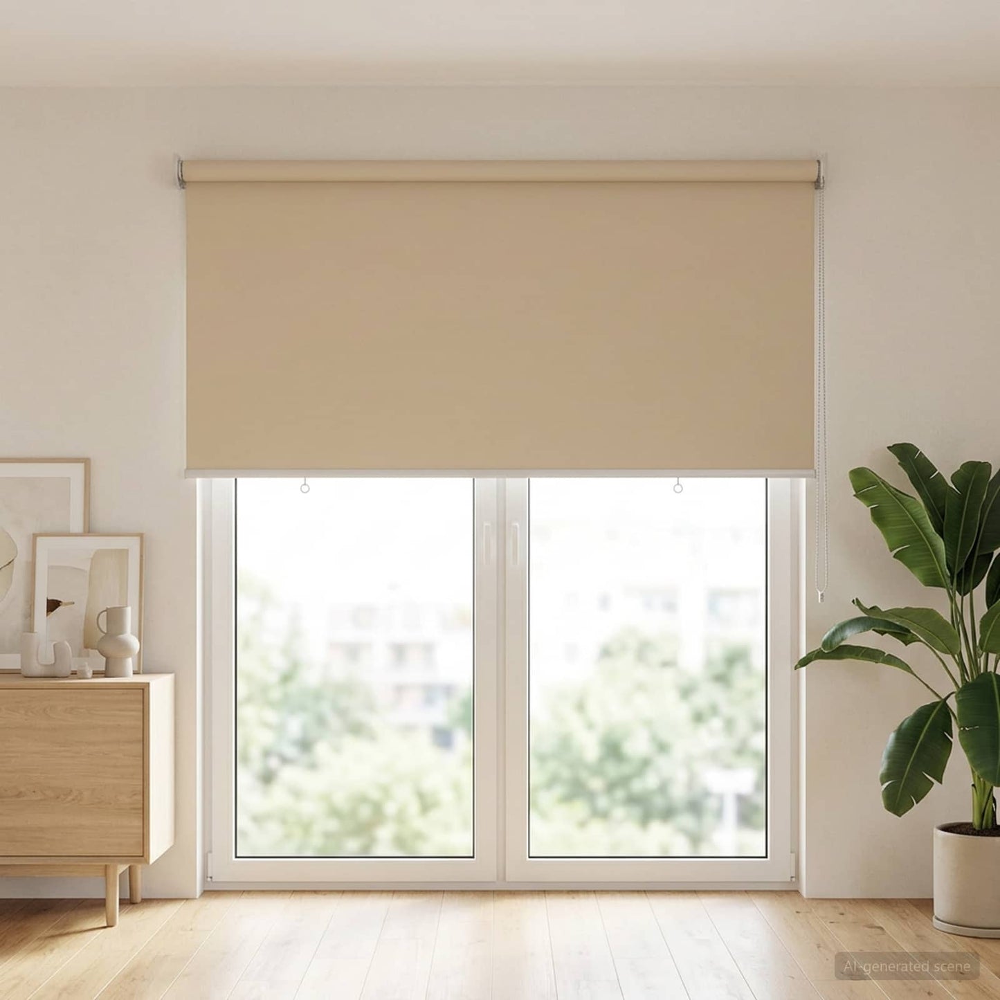Rolgordijn UV-bescherming Beige 140 x 230 cm Polyester