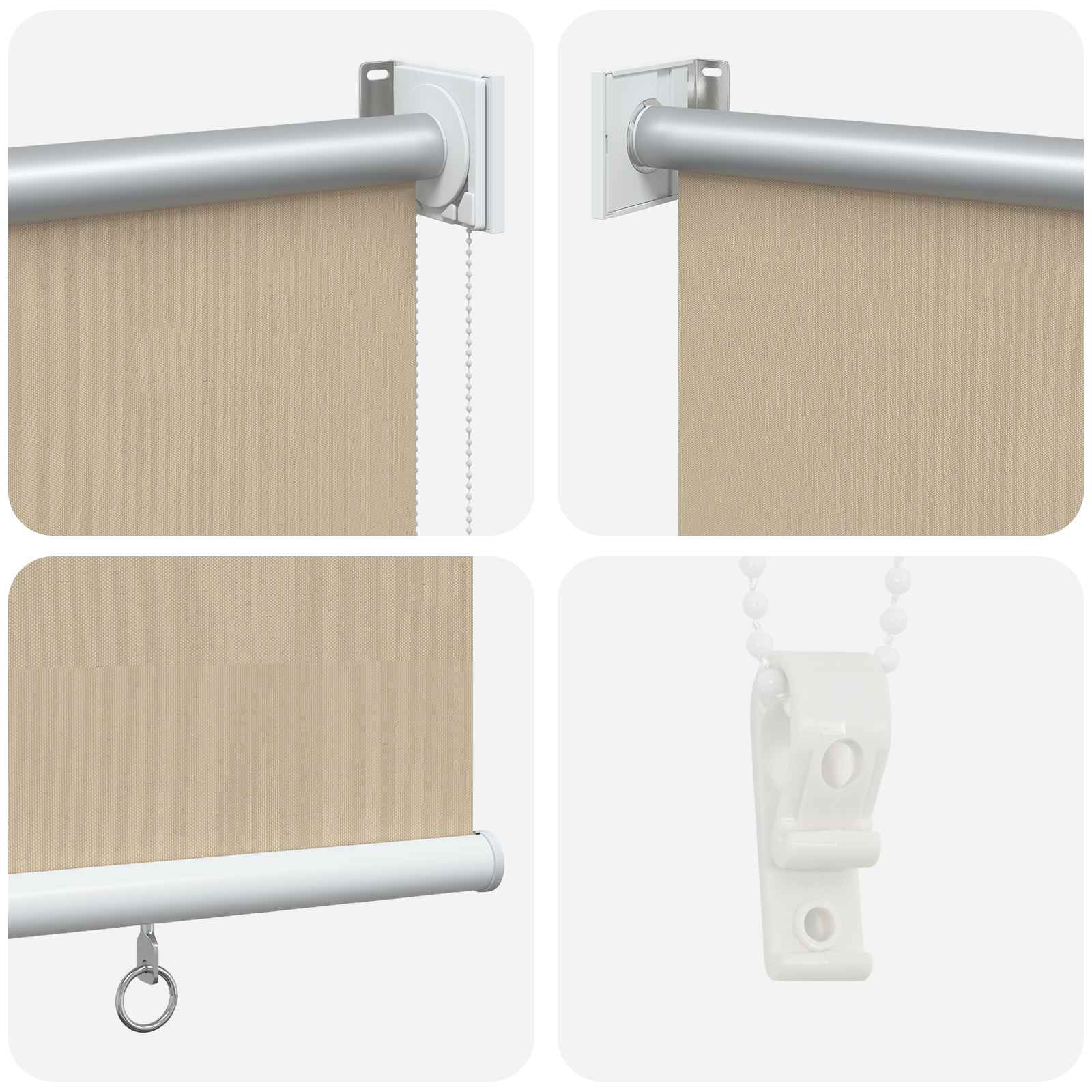 Rolgordijn UV-bescherming Beige 180 x 230 cm Polyester