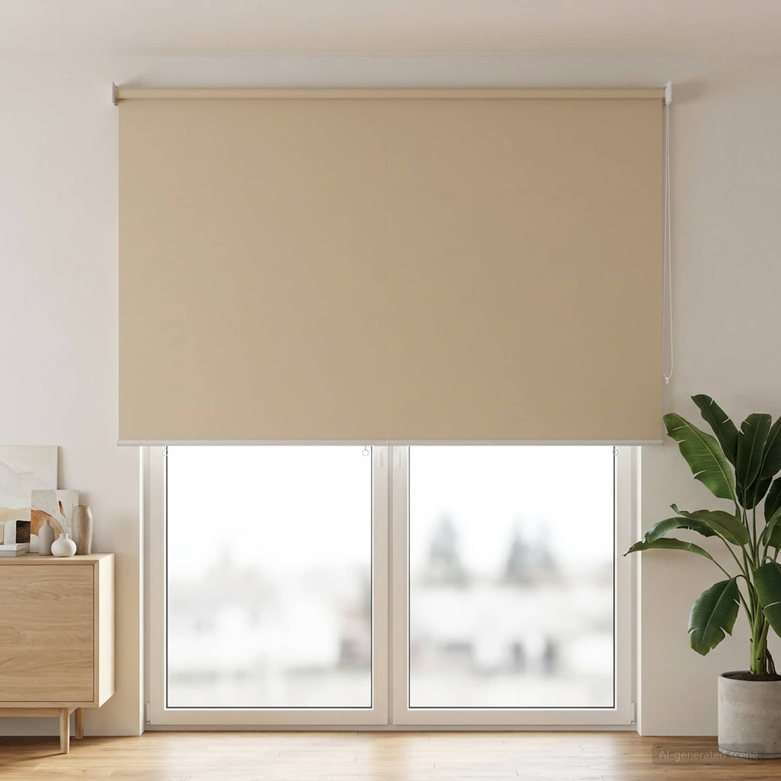 Rolgordijn UV-bescherming Beige 180 x 230 cm Polyester