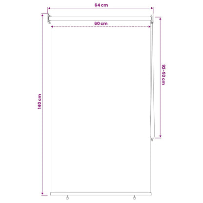 Rolgordijn UV-bescherming Wit 60 x 140 cm Polyester