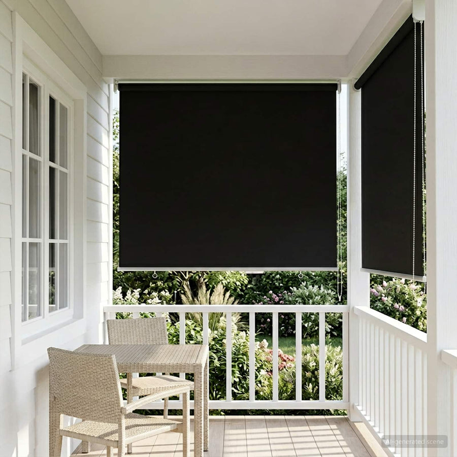 Rolgordijn UV-bescherming Zwart 60 x 140 cm Polyester