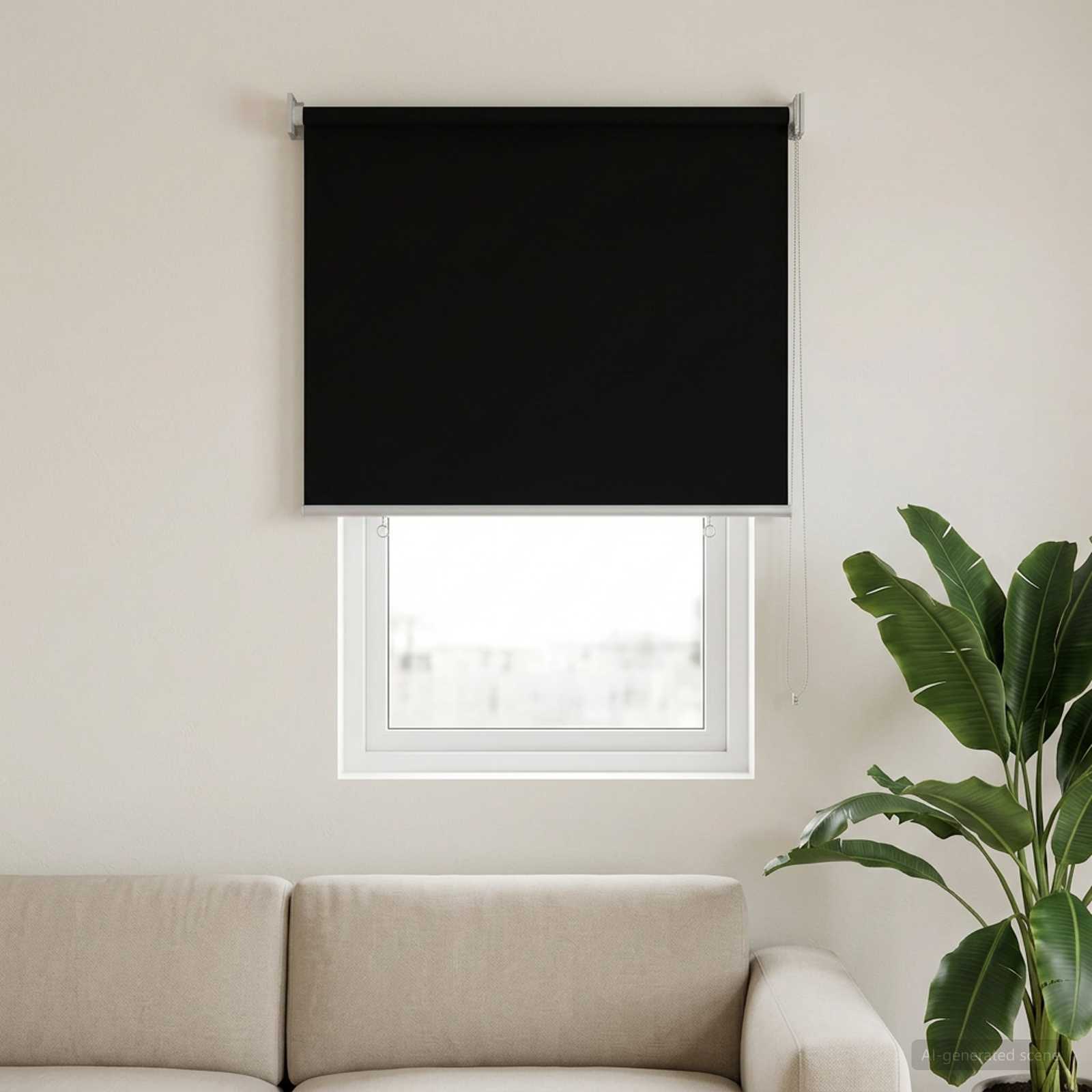Rolgordijn UV-bescherming Zwart 100 x 140 cm Polyester