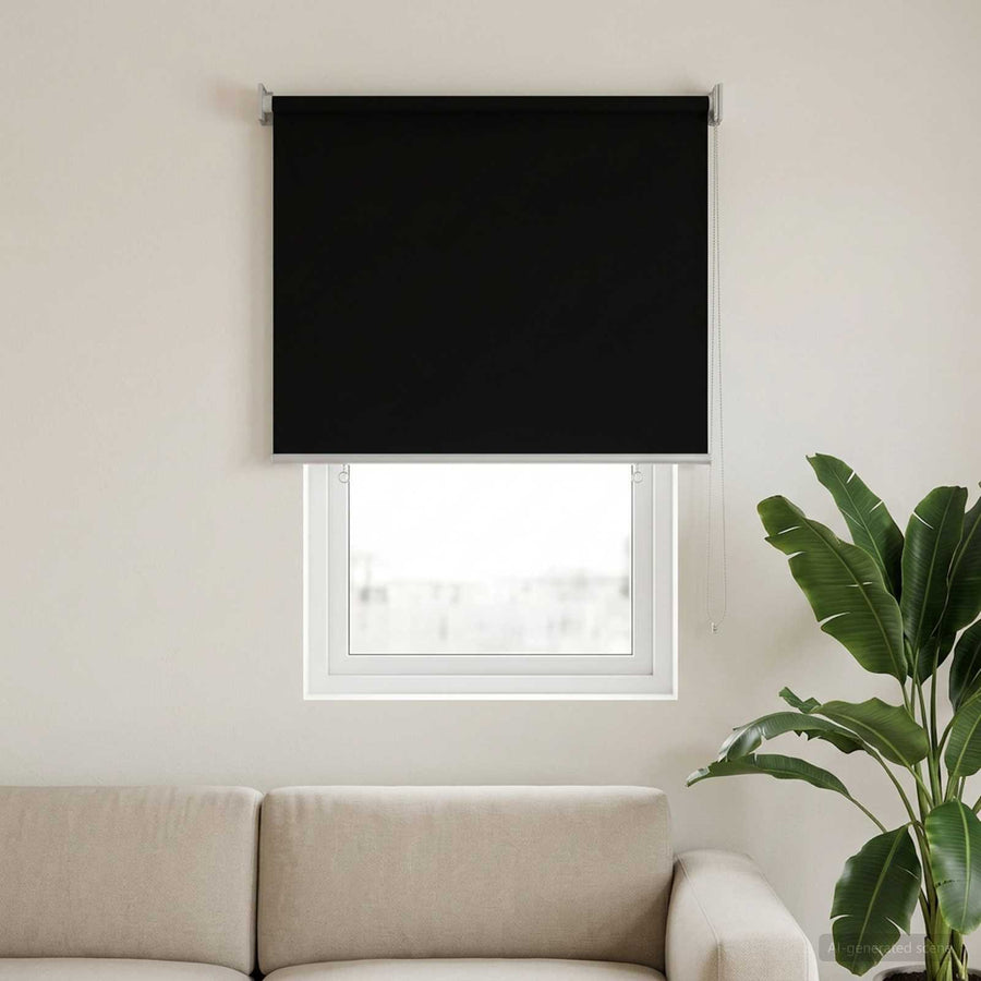 Rolgordijn UV-bescherming Zwart 100 x 140 cm Polyester