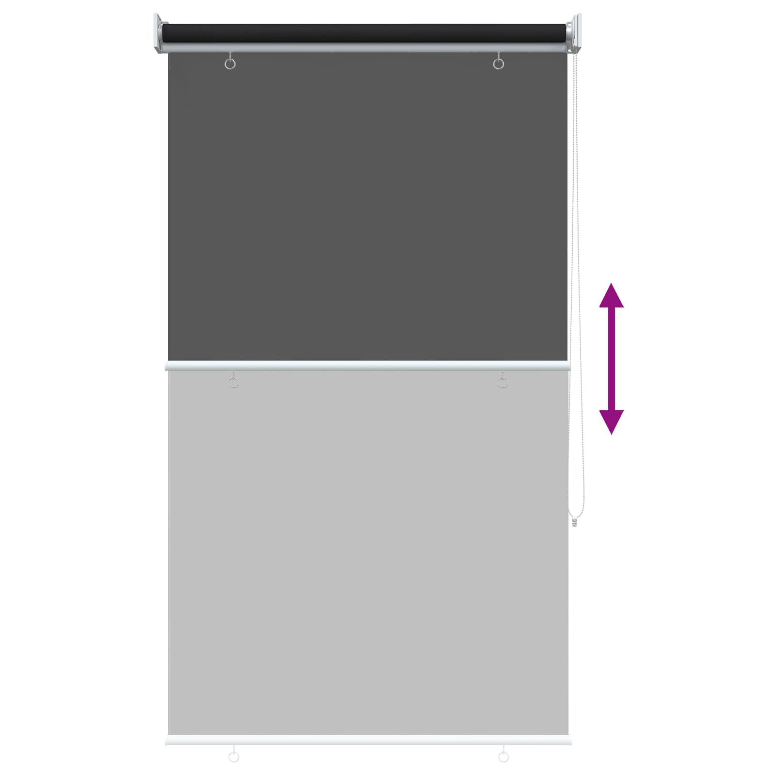 Rolgordijn UV-bescherming Zwart 100 x 140 cm Polyester