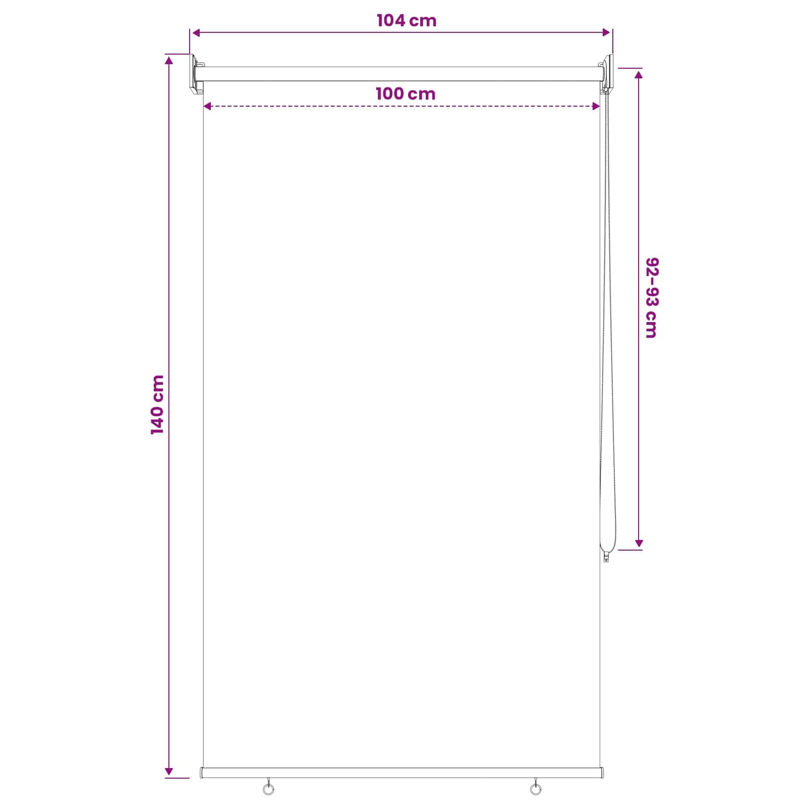Rolgordijn UV-bescherming Zwart 100 x 140 cm Polyester