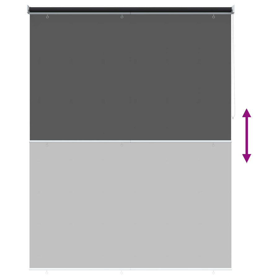 Rolgordijn UV-bescherming Zwart 180 x 140 cm Polyester