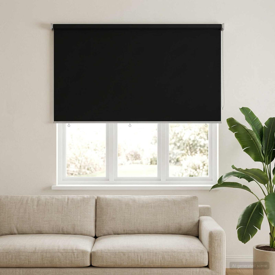 Rolgordijn UV-bescherming Zwart 200 x 140 cm Polyester