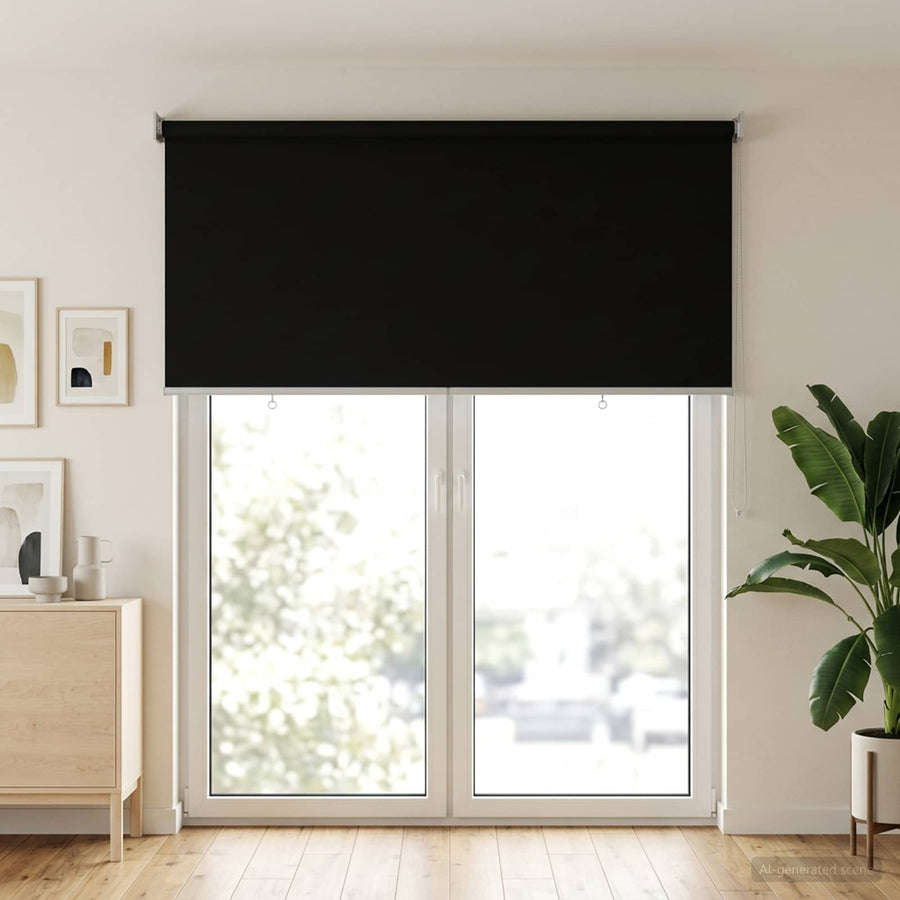 Rolgordijn UV-bescherming Zwart 100 x 230 cm Polyester
