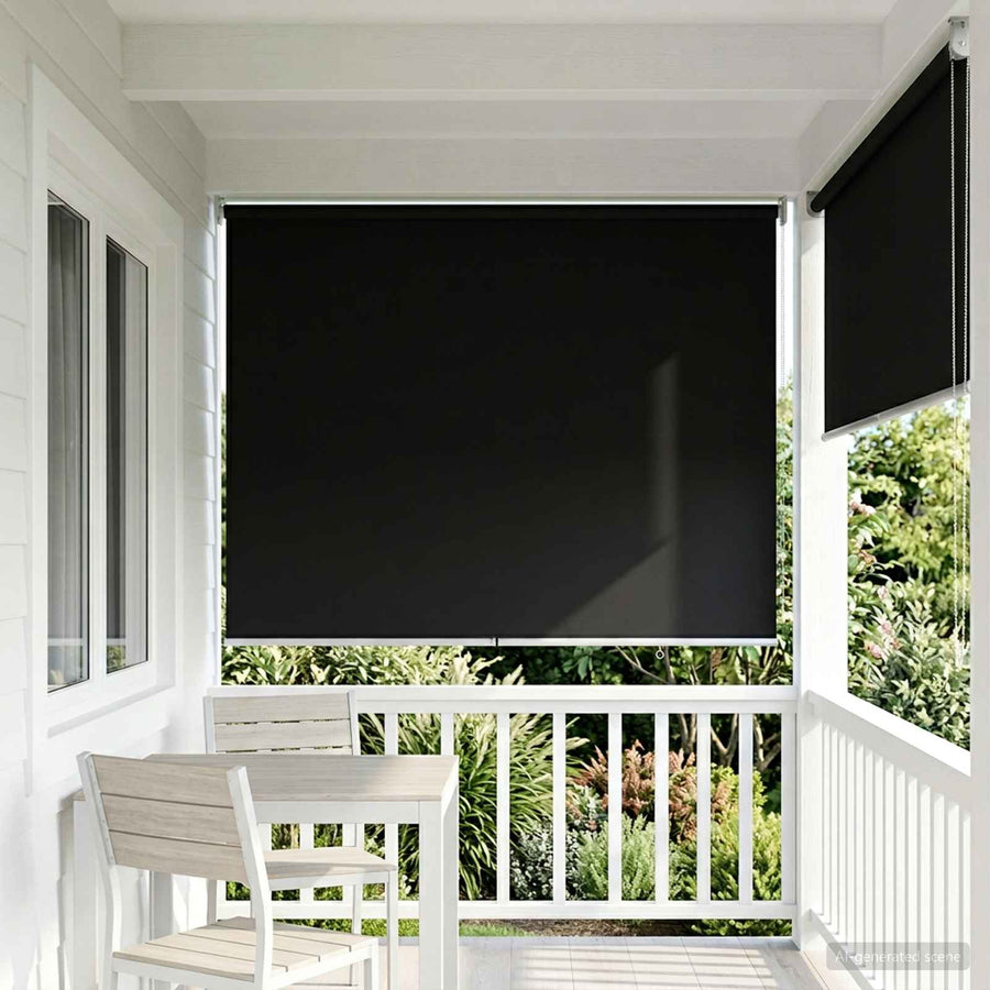 Rolgordijn UV-bescherming Zwart 120 x 230 cm Polyester