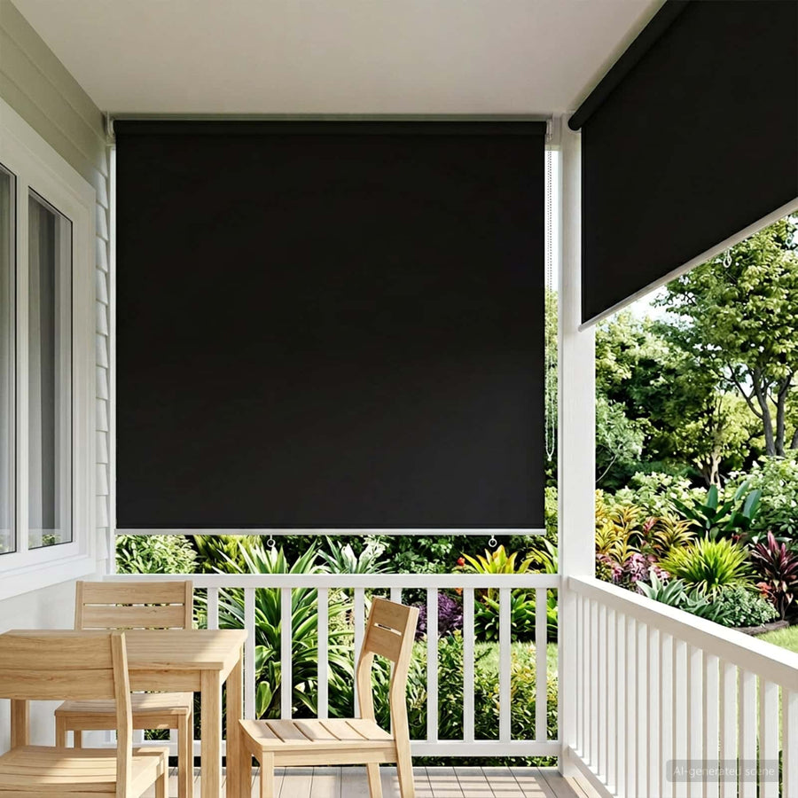Rolgordijn UV-bescherming Zwart 160 x 230 cm Polyester