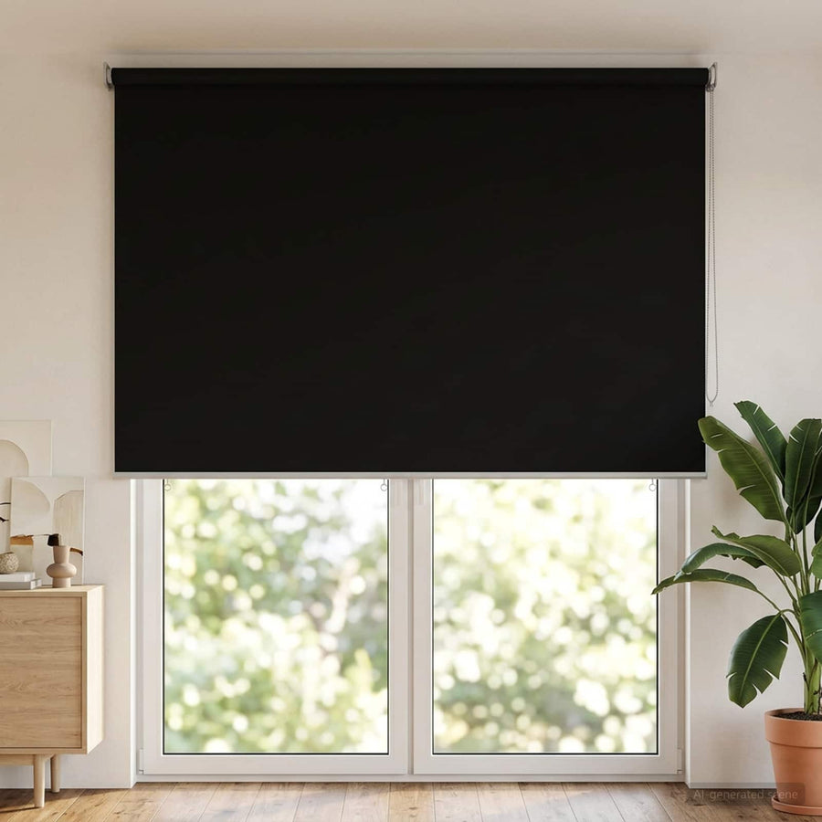 Rolgordijn UV-bescherming Zwart 180 x 230 cm Polyester