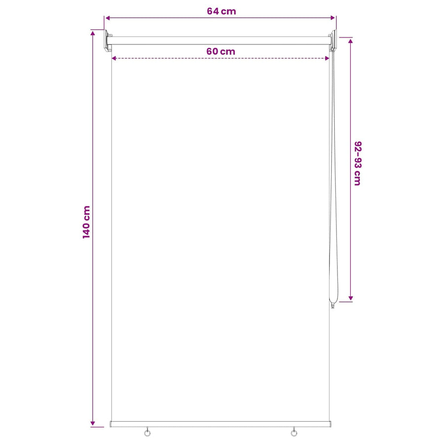Rolgordijn UV-bescherming Lichtgrijs 60 x 140 cm Polyester