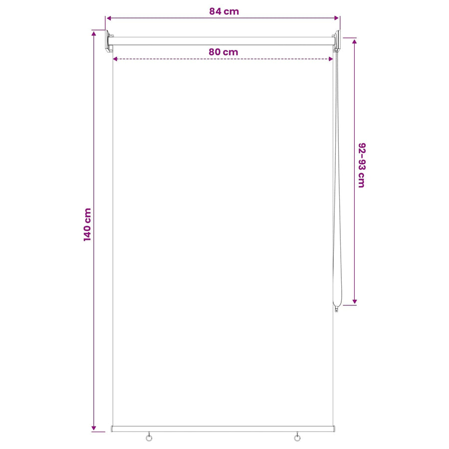 Rolgordijn UV-bescherming Lichtgrijs 80 x 140 cm Polyester