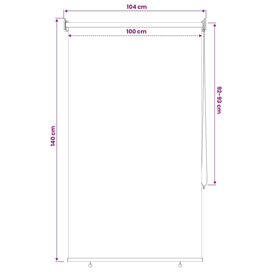 Rolgordijn UV-bescherming Lichtgrijs 100 x 140 cm Polyester