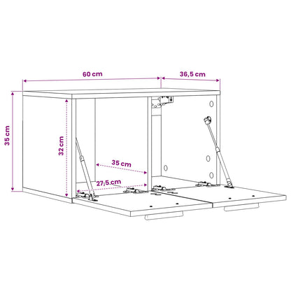 Wandkast 60 x 36,5 x 35 cm Bewerkt hout Artisanaal eiken