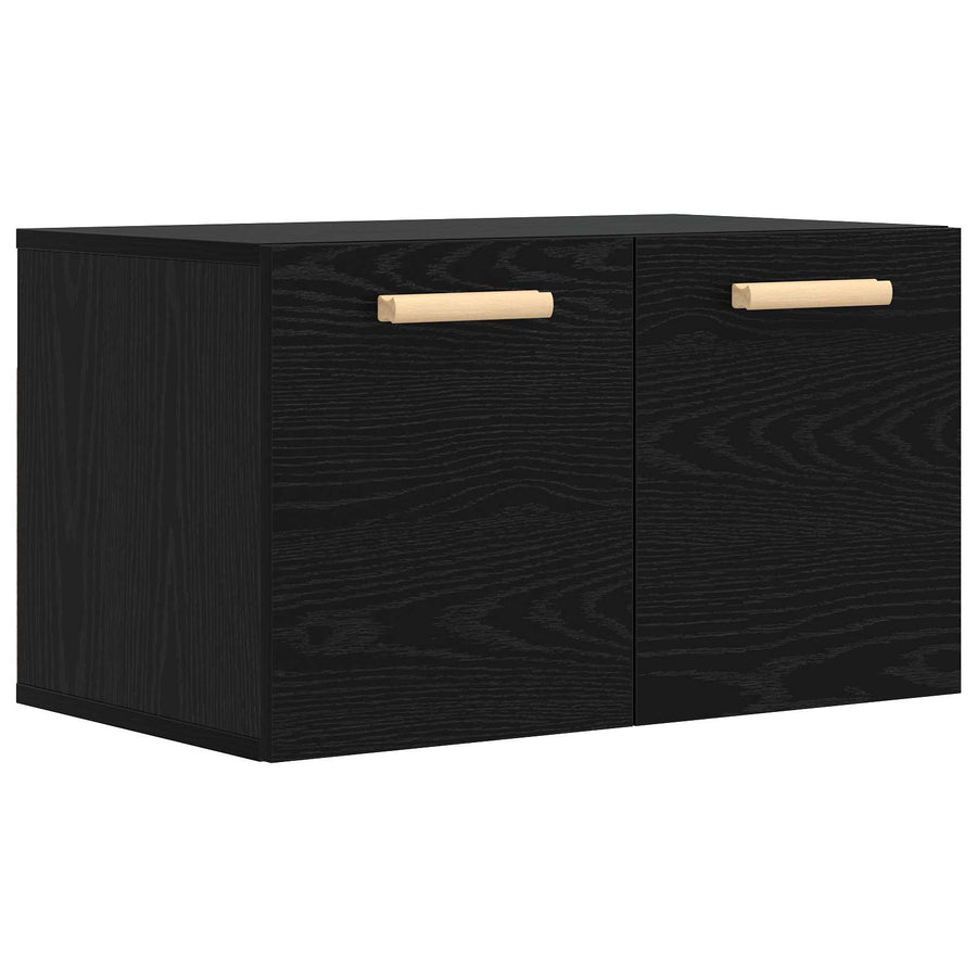Wandkast Zwart eiken 60 x 36,5 x 35 cm Bewerkt hout