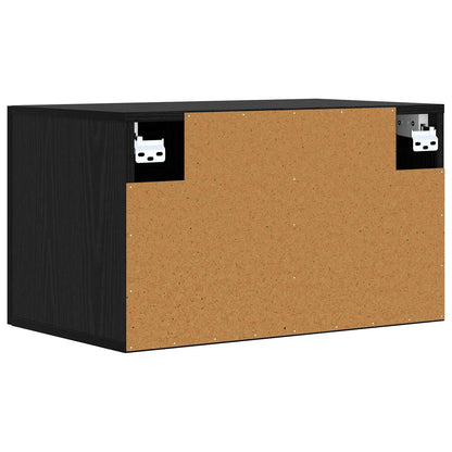Wandkast Zwart eiken 60 x 36,5 x 35 cm Bewerkt hout
