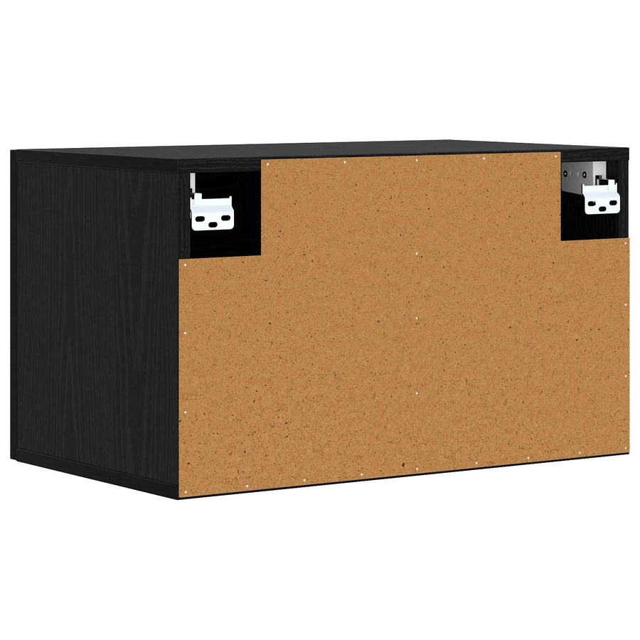 Wandkast Zwart eiken 60 x 36,5 x 35 cm Bewerkt hout